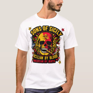 Camiseta Hijos de Sicilia Sicilia por nacimiento de un amer
