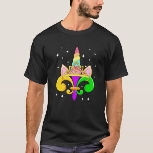 Camiseta Hijos Fiestas de Mardi Gras Unicornio Chicas Hijos