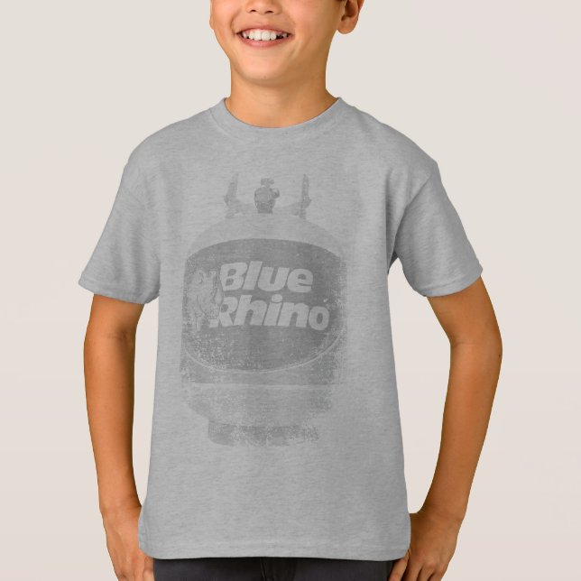Camiseta Hijos "tanques angustiados" de rinoceronte azul (Anverso)