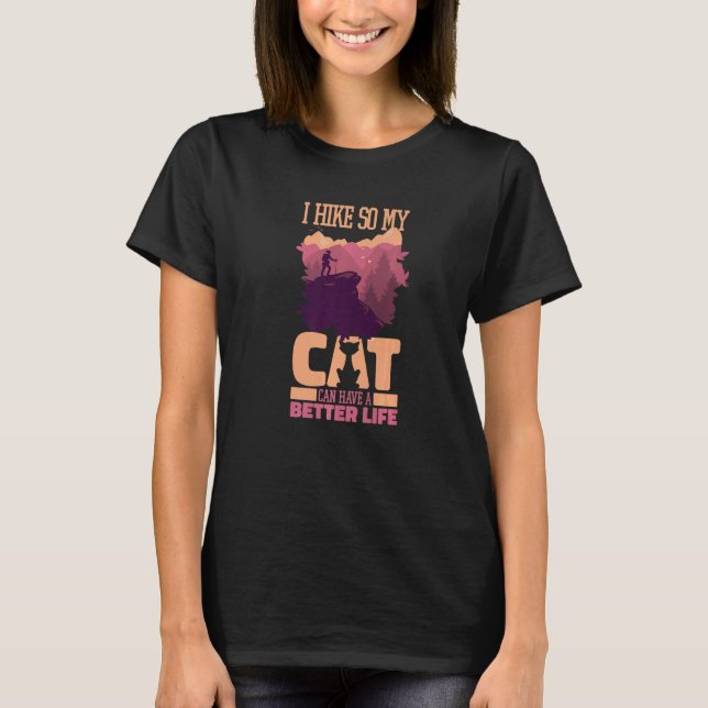 Camiseta Hike Cat Hiker Wilderness  Trail Mountain Hiking (Anverso)
