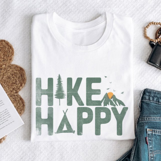 Camiseta Hike Happy Camper Hiker Senking Family personaliza (Hike Happy Camper Hiker Hiking Family Personalized T-Shirt)