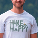 Camiseta Hike Happy Camper Hiker Senking Family personaliza<br><div class="desc">Eleva tu estilo al aire libre con nuestros camisetas de excursión "Hike Happy"! Diseñados para el espíritu aventurero, estos árboles capturan la esencia del senderismo, el acampada y el montañismo. Abraza los picos, conquista las montañas y expresa tu amor por los grandes al aire libre. El regalo perfecto para los...</div>