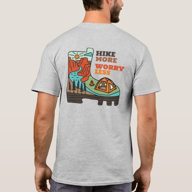 Camiseta Hike More Worry Less Funny Camping T-Shirt (Reverso)