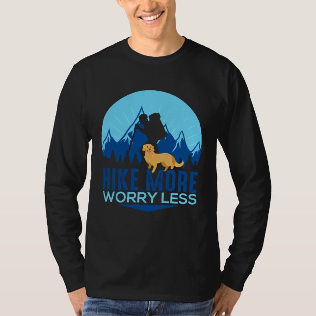 Camiseta Hike More Worry Less Golden Retriever Hiking Mount (Anverso)