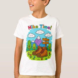 Camiseta Hike Time Kids Crayon Adventure Art