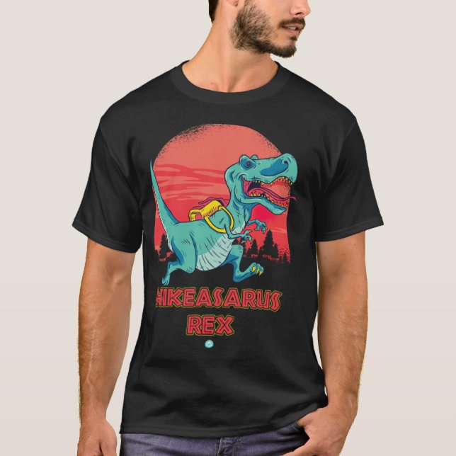 Camiseta Hikeasaurus Re _ Tyrannosaurus Re Paseando Regalo (Anverso)