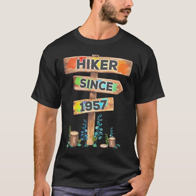 Camiseta Hiker Desde 1957 Ama Senderismo Cumpleaños (Anverso)
