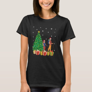Camiseta Hiker Iluminación Árbol Navidad Sombrero Santa Hik