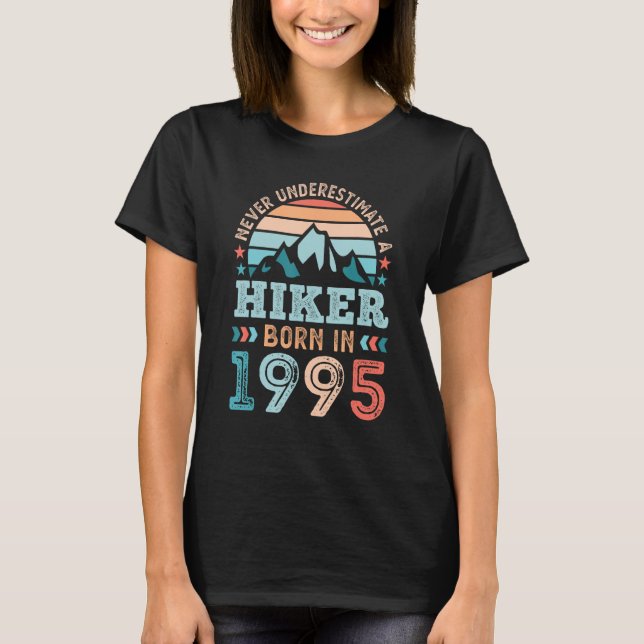 Camiseta Hiker nacido en 1995: 30º Senderismo por los cumpl (Anverso)