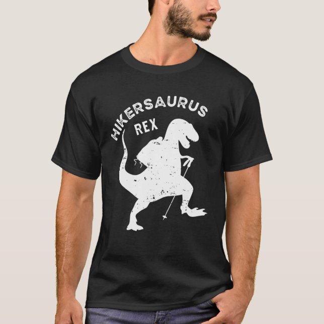 Camiseta Hiker Saurus Rex Dinosaur Rex Camping Adven (Anverso)