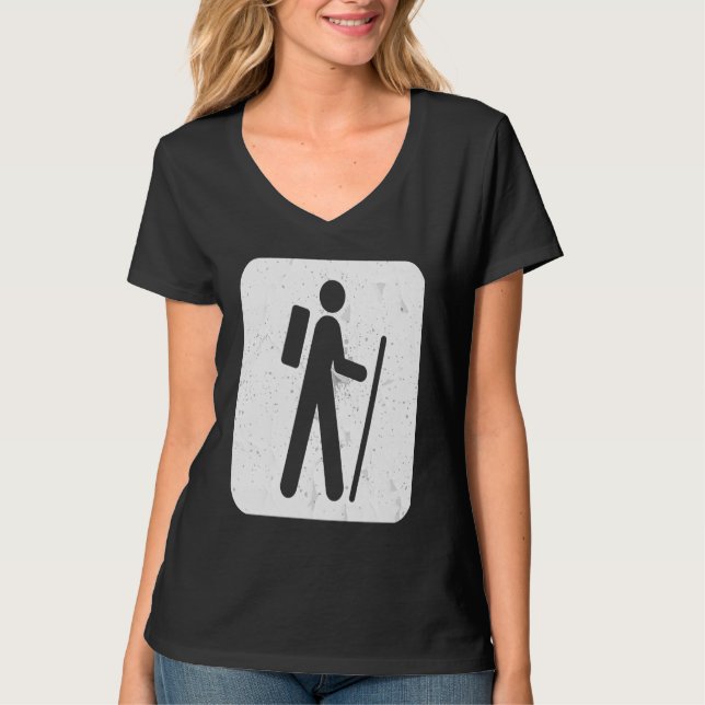 Camiseta Hiker Sign  for Hikers and Campers Backpacking (Anverso)