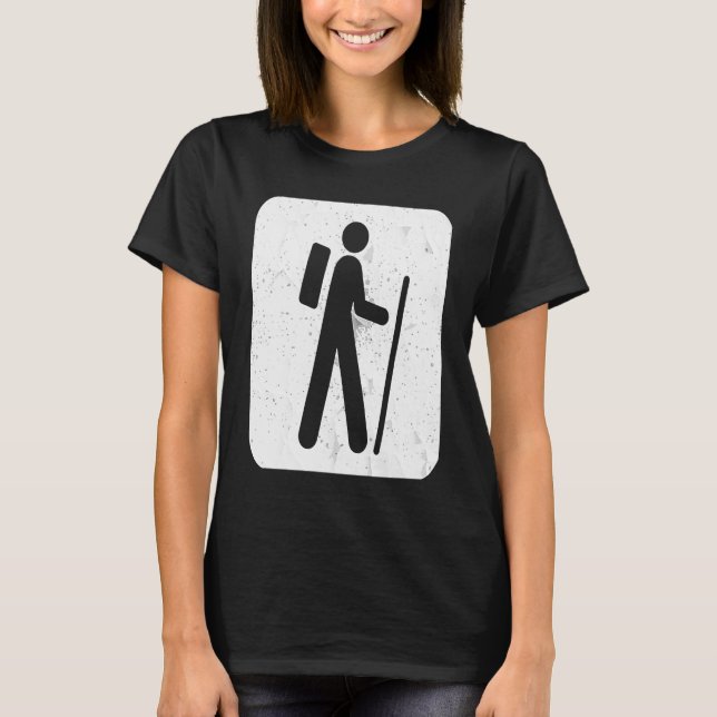 Camiseta Hiker Sign  for Hikers and Campers Backpacking (Anverso)