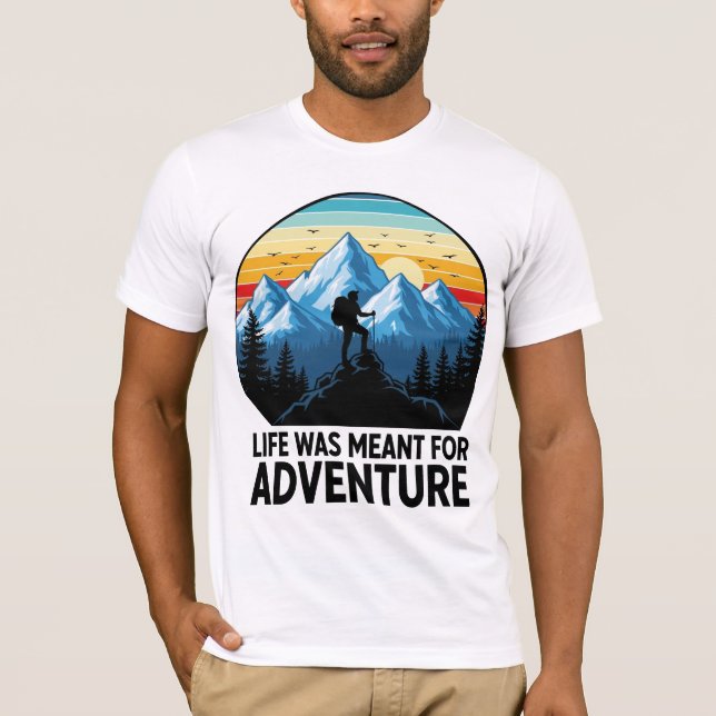 Camiseta Hiker Silhouette Mountain Adventure Design (Anverso)