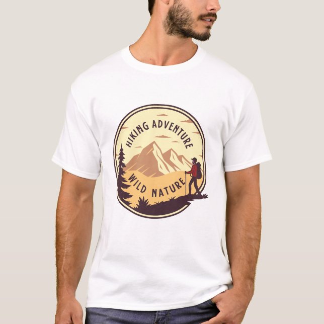Camiseta Hiking Adventure Wild Nature Retro Mountain (Anverso)