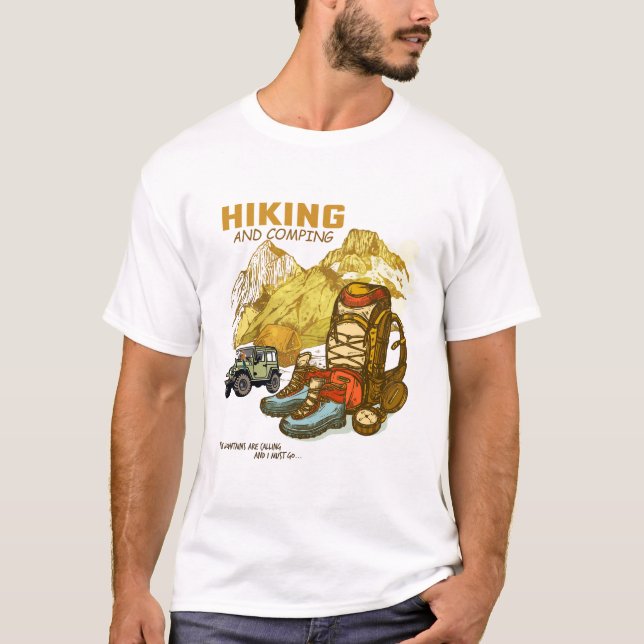 Camiseta Hiking And Camping  (Anverso)