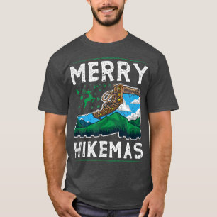 Camiseta Hiking Boots Mountains Camping Merry Christmas 