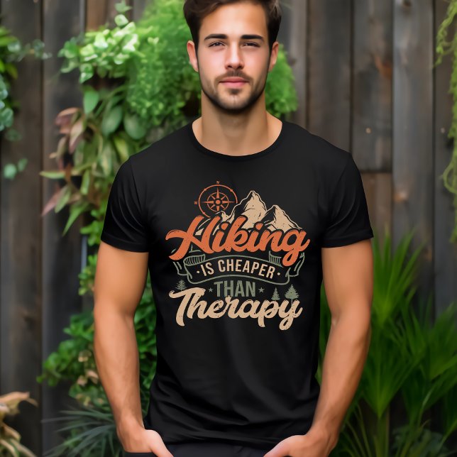 Camiseta Hiking is Cheaper Than Therapy T-Shirt (Subido por el creador)