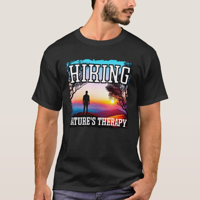 Camiseta Hiking nature s therapy sunset hiking (Anverso)