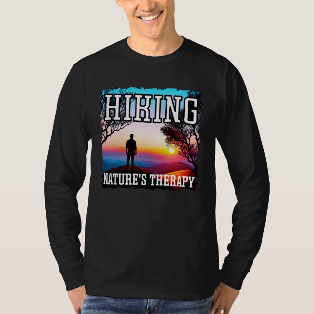 Camiseta Hiking nature s therapy sunset hiking (Anverso)
