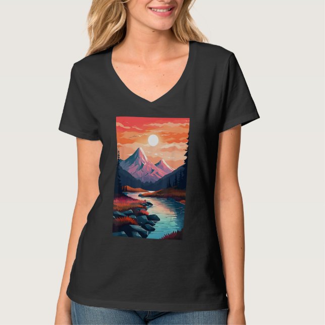 Camiseta Hiking outdoor mountains landscape (Anverso)