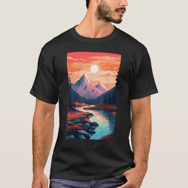 Camiseta Hiking outdoor mountains landscape (Anverso)