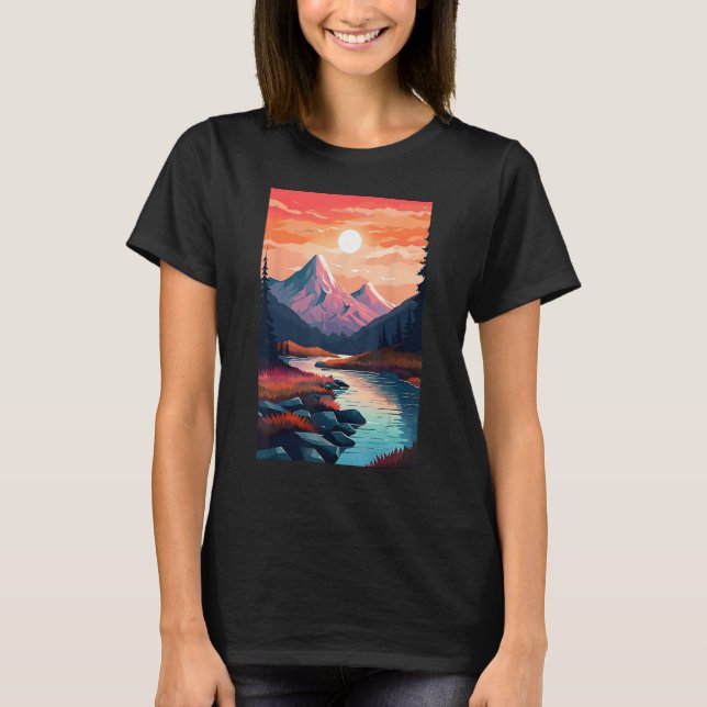 Camiseta Hiking outdoor mountains landscape (Anverso)