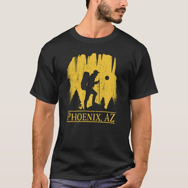 Camiseta Hiking Phoenix Arizona US State Hiker Trip Souveni (Anverso)