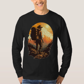 Camiseta Hiking pilgrims camping mountains forest nature ha