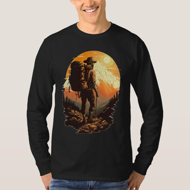 Camiseta Hiking pilgrims camping mountains forest nature ha (Anverso)