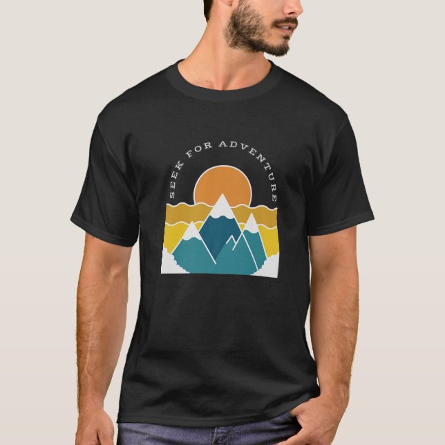 Camiseta Hiking Seek For Adventure Retro Mountains Outdoor (Anverso)