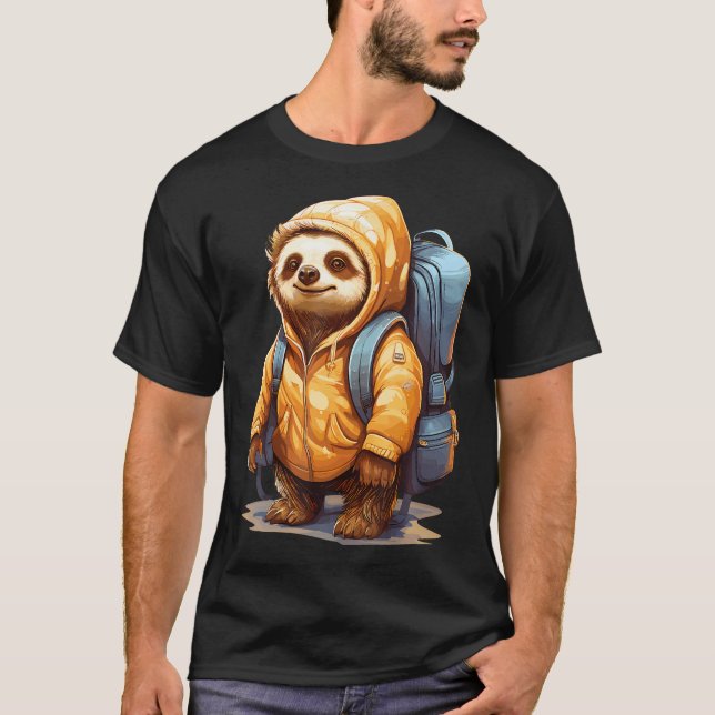 Camiseta Hiking Sloth Landscape (Anverso)