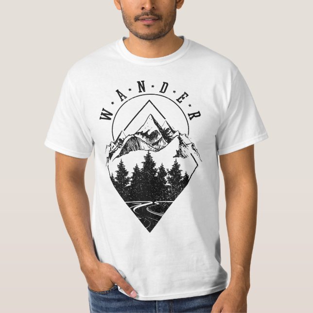Camiseta Hiking Wander Mountains Nature Camping Camper Hike (Anverso)