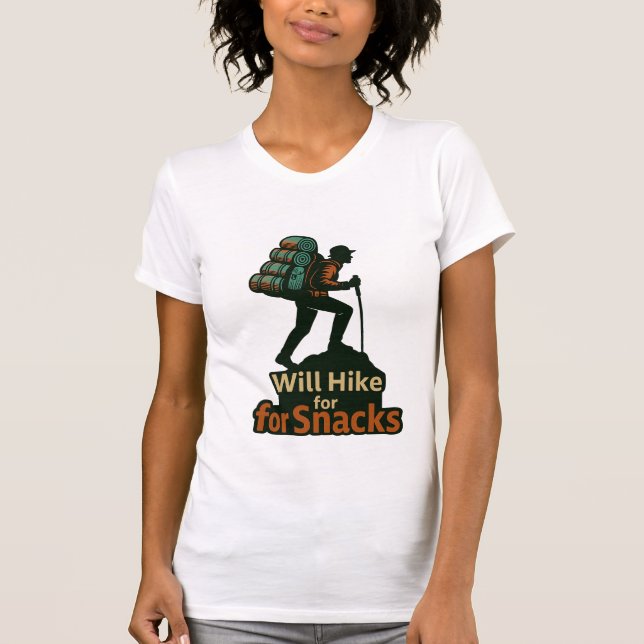 Camiseta Hiking with Snacks – Fun Date​Outdoor Design (Anverso)
