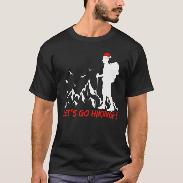 Camiseta Hiking Xmas Lights Santa Letu2019s Vamos Senderism (Anverso)