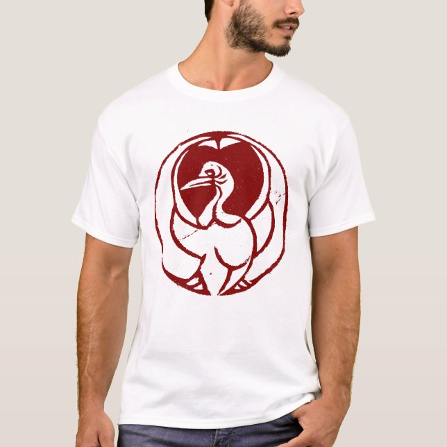 Camiseta Hikosaburo Yakusha Mon - Tsura Crane Kabuki Mon (Anverso)