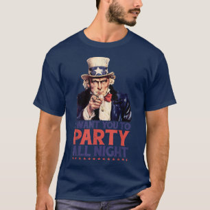 Camiseta Hilarante 4 De Julio Tío Sam Quiero Que Fiesta A