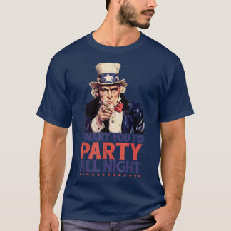 Camiseta Hilarante 4 De Julio Tío Sam Quiero Que Fiesta A