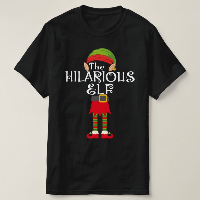 Camiseta hilarantes navidades de parejas de elfo (Diseño del anverso)