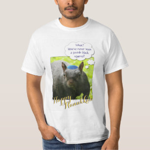 Camiseta Hilararia ardilla negra judía usando yarmulke