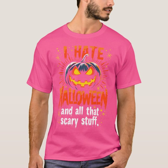 Camiseta Hilarious I Hate Halloween Funny AntiHalloween Pum (Anverso)