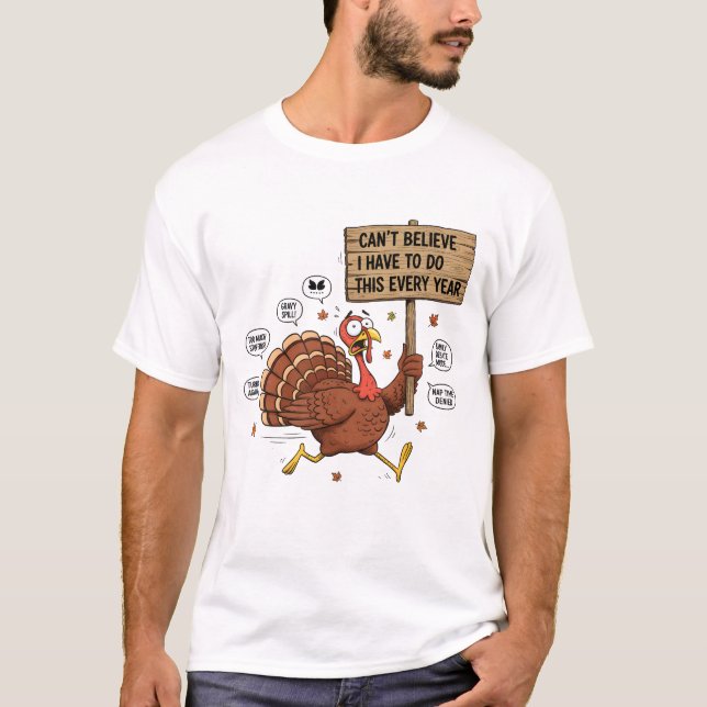Camiseta Hilarious Thanksgiving Stress Cartoon (Anverso)