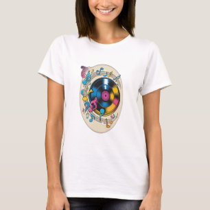 Camiseta hilatura de registros de vinilo