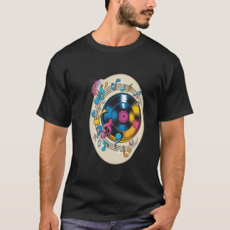 Camiseta hilatura de registros de vinilo