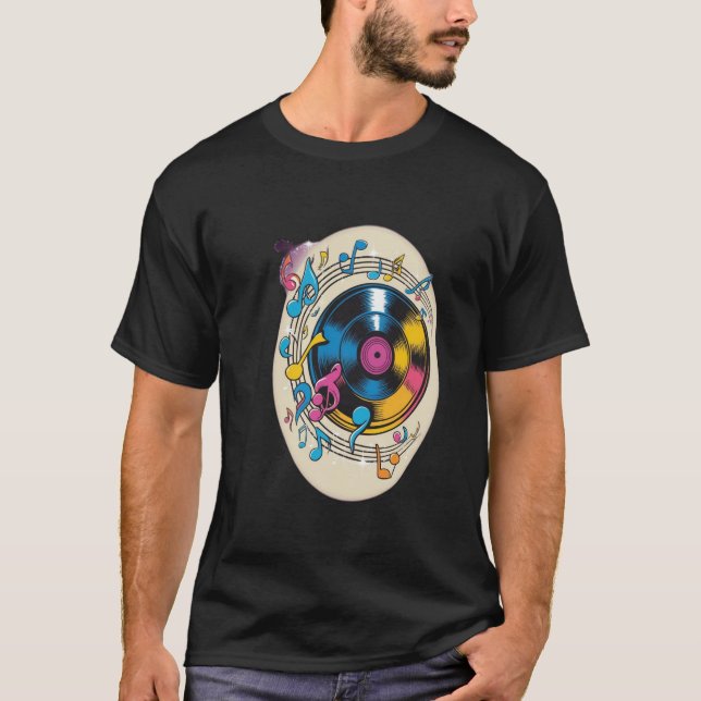 Camiseta hilatura de registros de vinilo (Anverso)