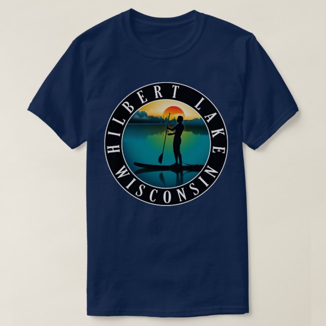 Camiseta Hilbert Lake Wisconsin Paddleboarding (Diseño del anverso)
