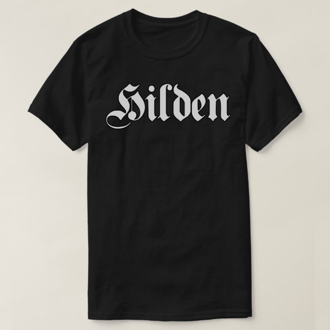 Camiseta Hilden escrito con letra gótica (Diseño del anverso)