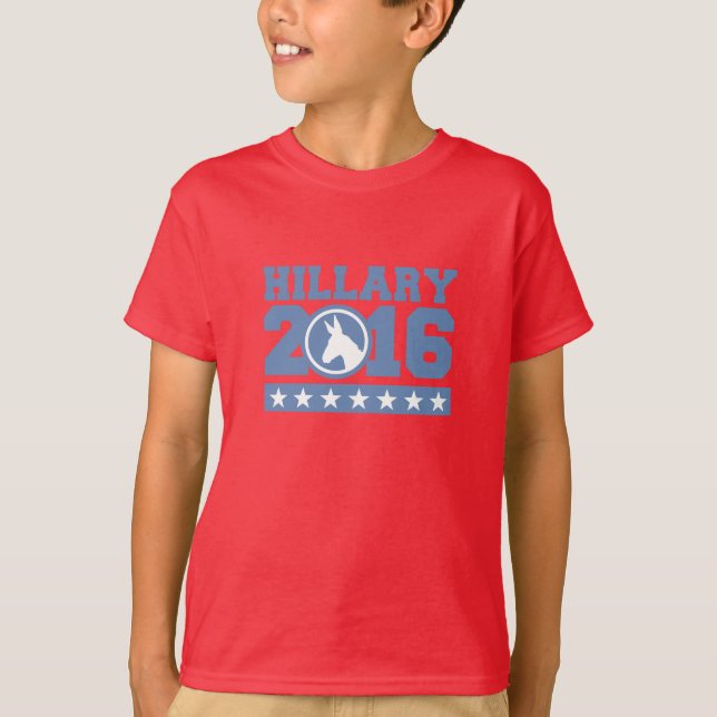 CAMISETA HILLARY 2016 ROUND DONKEY (Anverso)