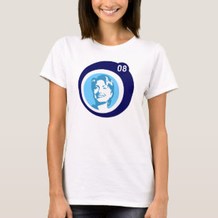Camiseta hillary clinton 08. burbujas azules.
