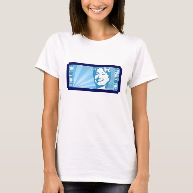 Camiseta hillary clinton 08. el boleto. (Anverso)