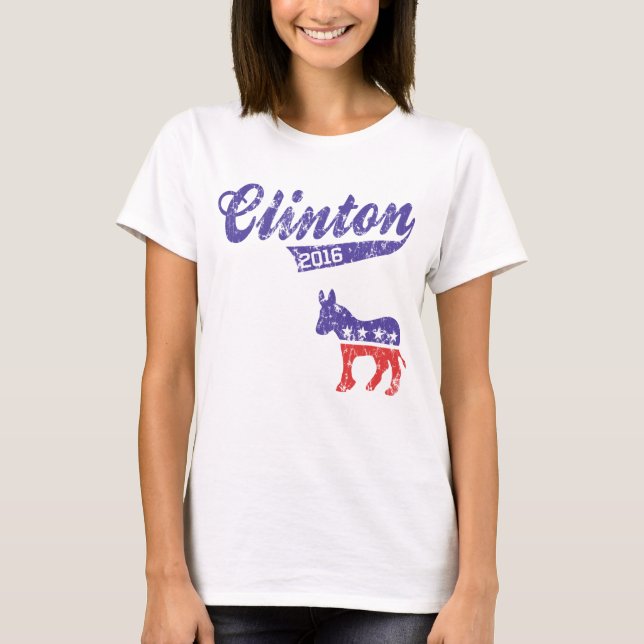 Camiseta Hillary Clinton 2016 Democrats Sporty (Anverso)